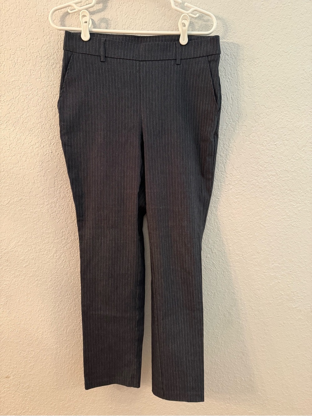 Rafaella Charcoal Pinstripe Slim Dress Pants